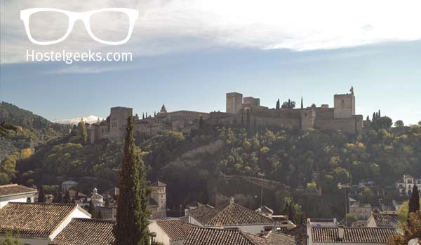 View from Albayzin to the beautiful Alhambra in Granada