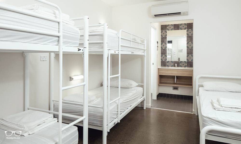 A basic dorm at the 5 Star Hostel Rambutan Townsville