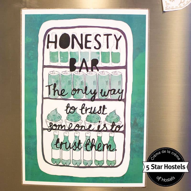The honesty bar in the kitchen