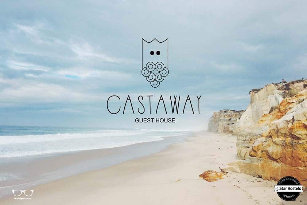 Light colors - the logo of Castaway Guesthouse