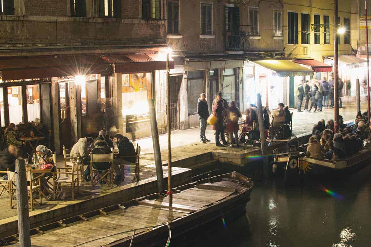 A drink on a boat in Venice