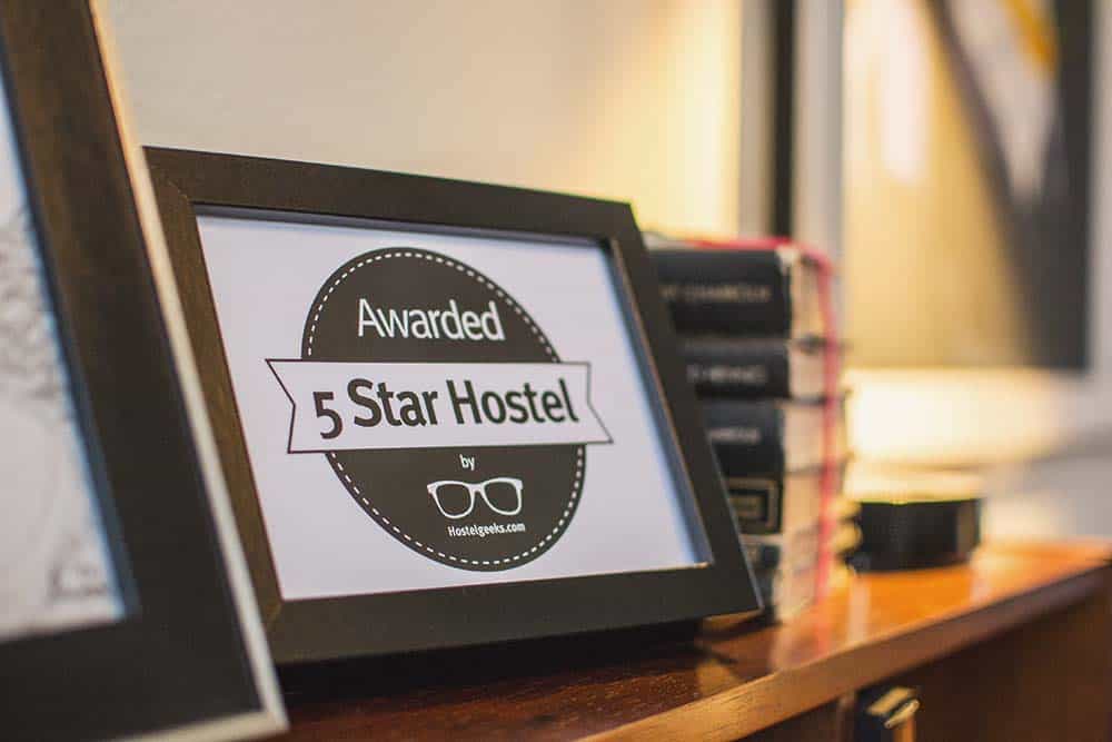 The 5 Star Hostel Award, presented at The Passenger Hostels Reception