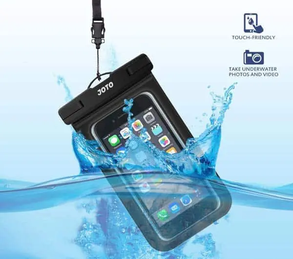 waterproof phone case; a good idea, especially when traveling a lot outdoors