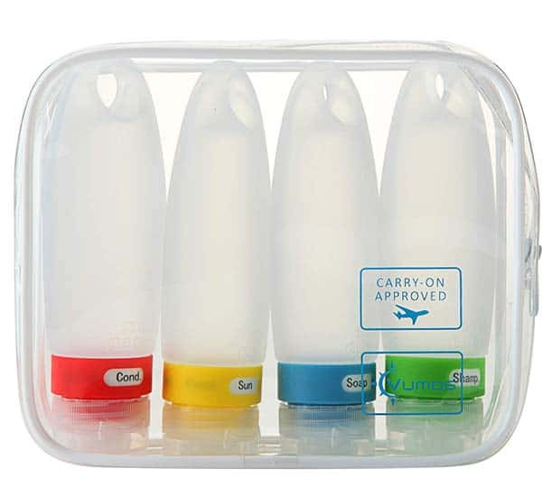 Travel-sized toiletries; make sure they are actually in the size-limit for carry on