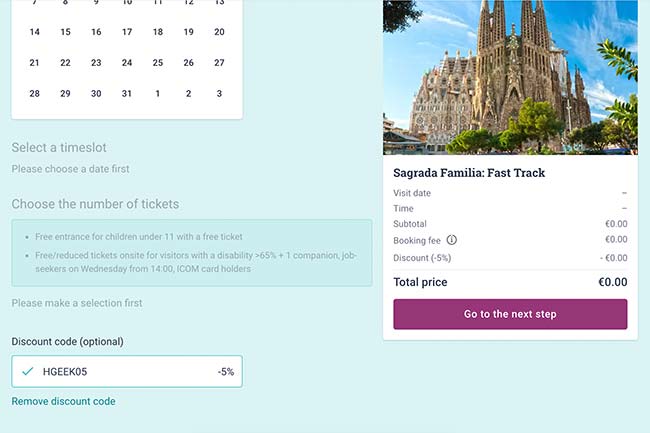 Discount Code for Sagrada Familia with Tiqets.com