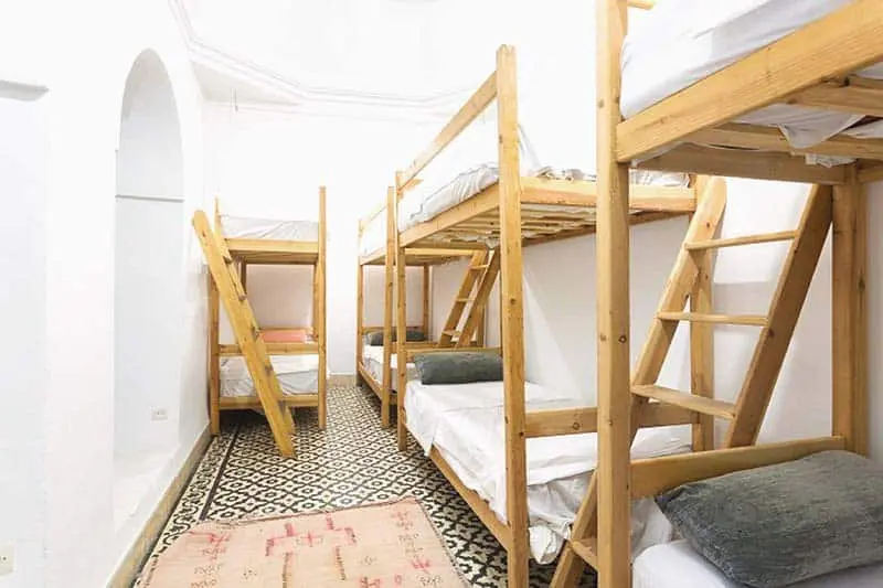 Dorm at Earth Hostel, a great backpacker hostel in marrakech