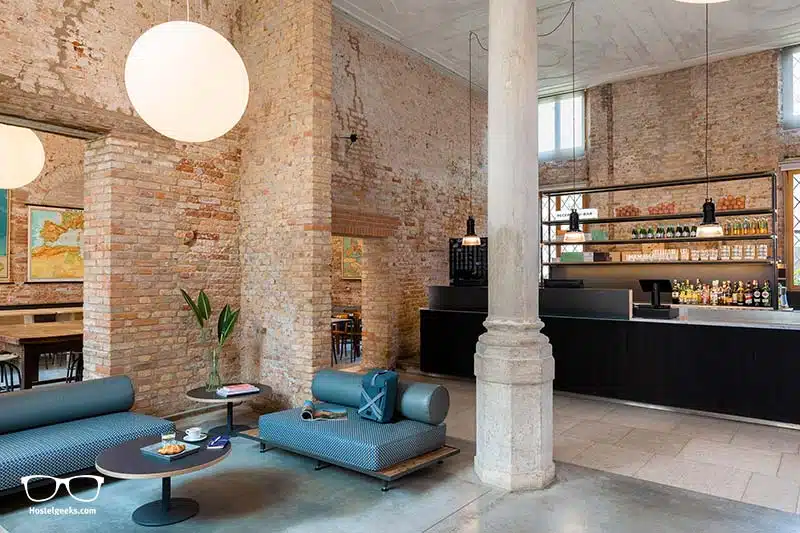 Lounge at COMBO Hostel, the best place to stay for solo-travellers in Venice