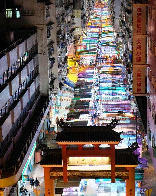 Night market in Hong Kong