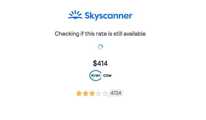 Skyscanner double-checks if your price is still available - interesting!