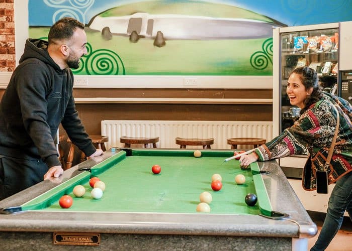 Play billiards with friends at Gardiner House